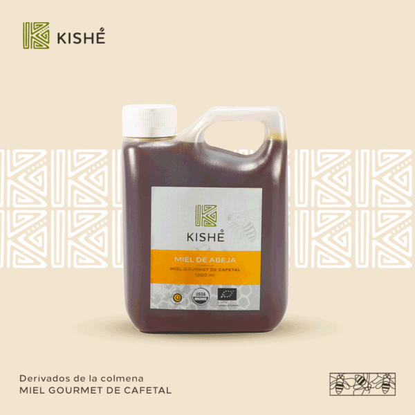 Miel-de-abeja-pura-de-cafetal-1000ml-kishe-coffee-shop Miel de abeja orgánica gourmet de cafetal, 1000 ml